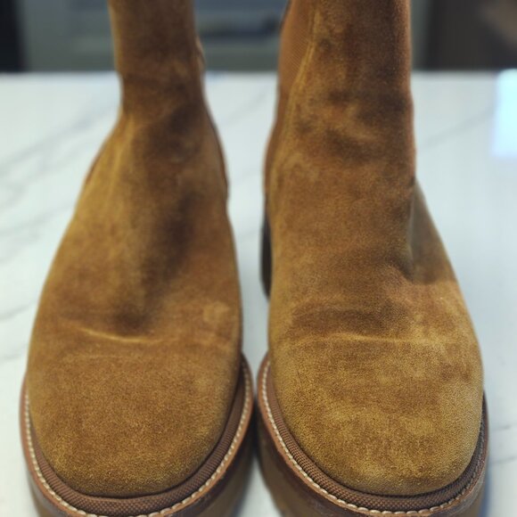 Tory Burch Suede Chelsea Boots – Black & Camel (Like New!) - Picture 2 of 8